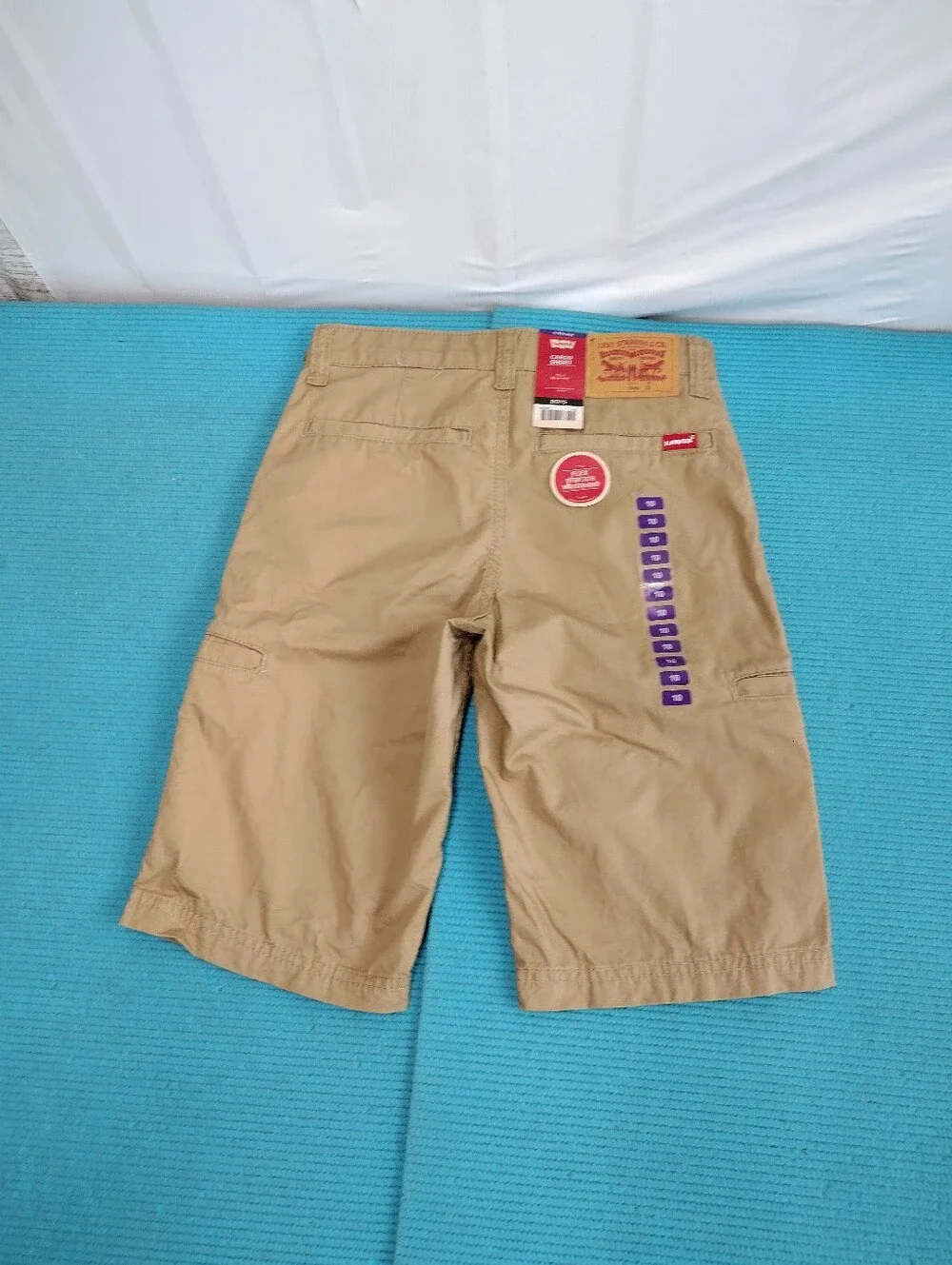 NWT Levi's Boy's Cargo Chino Shorts Bermuda Khaki Tan Size 10 Reg